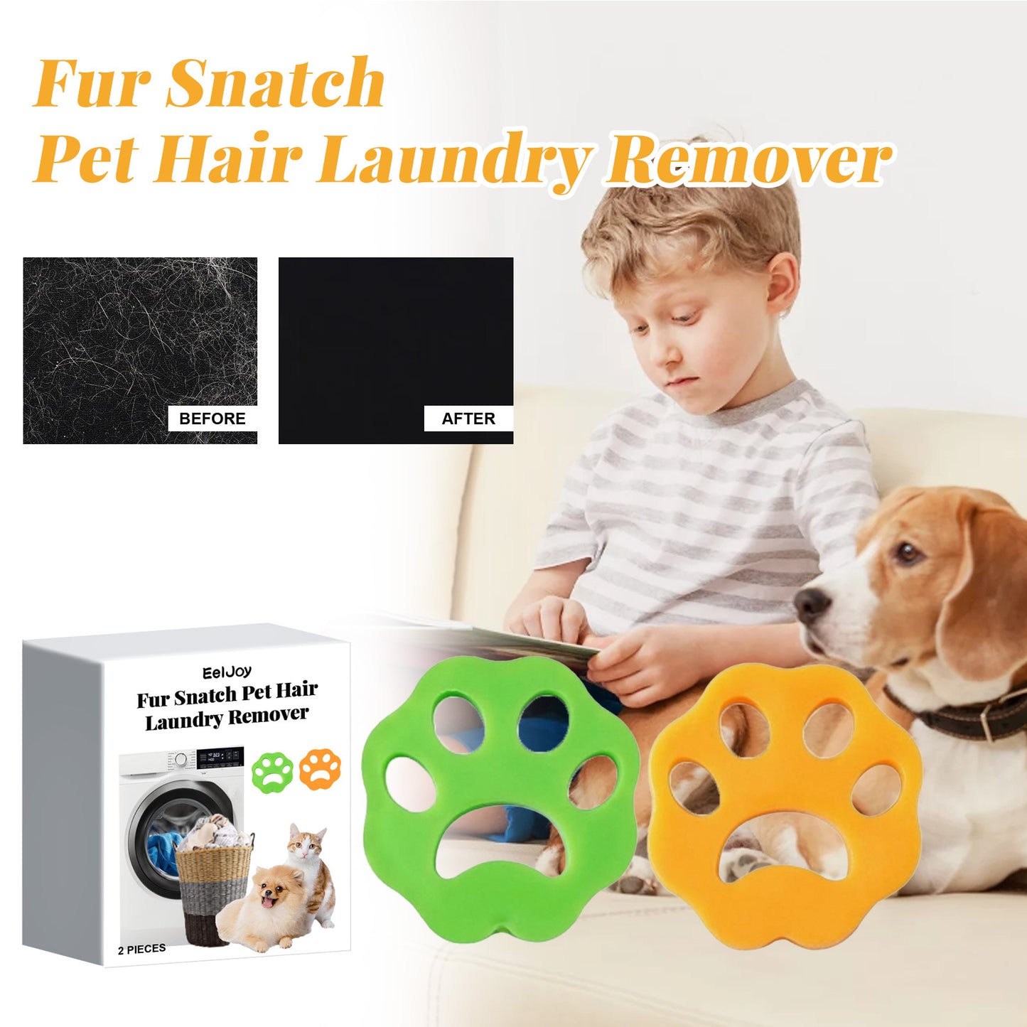 2-Pack Pet Hair Remover for Laundry