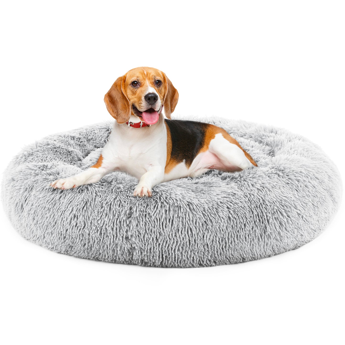 24" Anti-Slip Plush Cat Bed for Pets up to 25 lbs