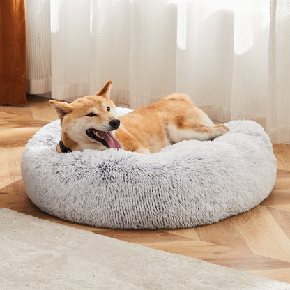 24" Anti-Slip Plush Cat Bed for Pets up to 25 lbs