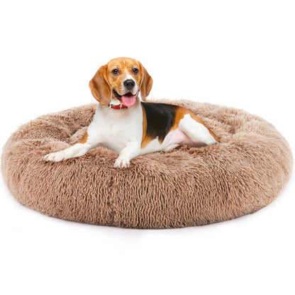 24" Anti-Slip Plush Cat Bed for Pets up to 25 lbs