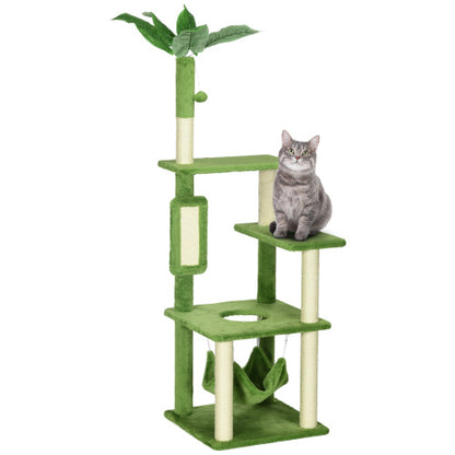 PawHut 56" Cat Tree with Hammock & Scratching Post